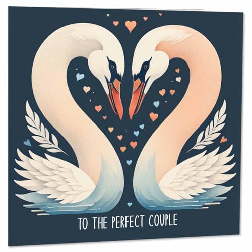 Purple Fox Wedding and Anniversary Greeting Card - To The Perfect Couple