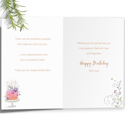 MM-448 Sister Birthday Card - Happy Birthday Gift Card for Sister