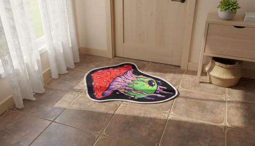Fantastic Mushroom & Eyeball Bath Rug - Absorbent Microfiber Mat 23x32