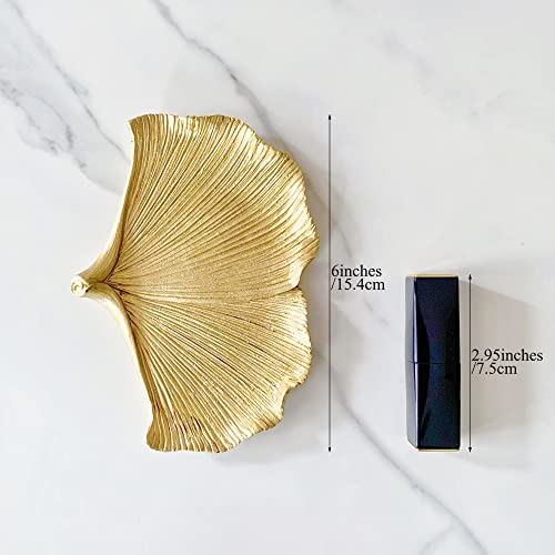 Ginkgo Leaf Jewelry Dish - Decorative Resin Ring Holder & Trinket Tray