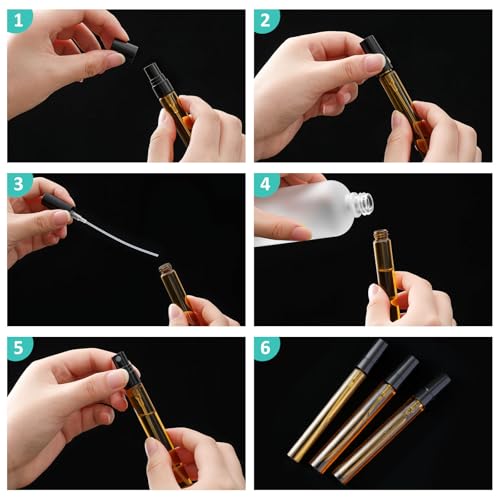 Zhehao 10ml Amber Glass Refillable Perfume Atomizer & Spray Bottle