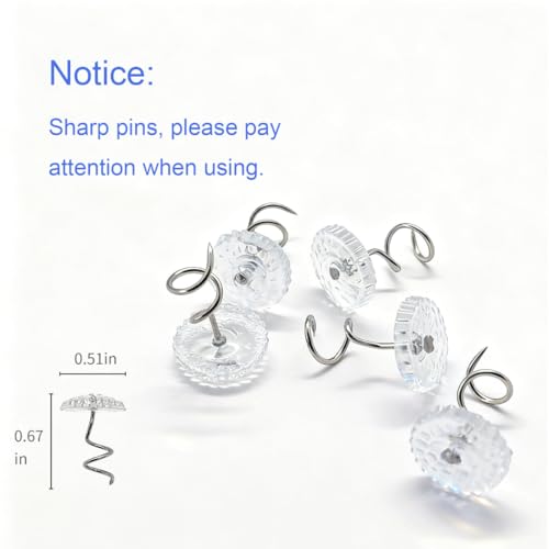 S-SJEDA Bed Skirt Pins - 50 Clear Upholstery Pins for Secure Slipcovers