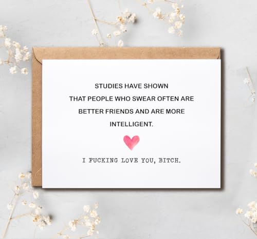 Funny Best Friend Greeting Card - I Love You Bitch 5x7