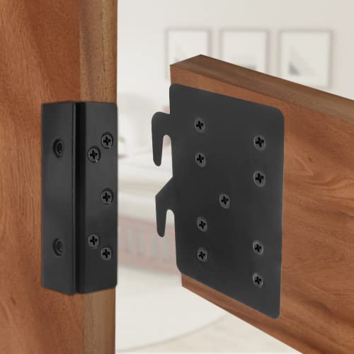 Biaungdo 2-Pack Heavy Duty Bed Rail Hook Bracket, 3.86" x 1.18" Black