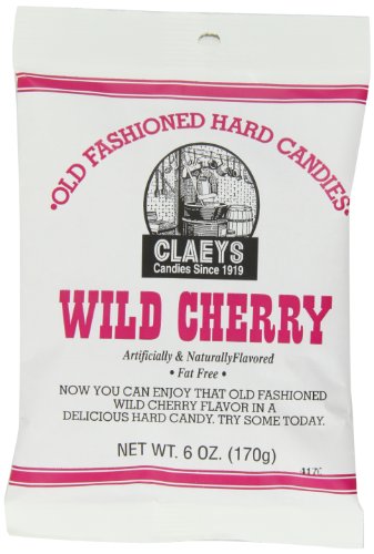 Claeys Wild Cherry Hard Candy Drops, 6-Ounce Bags (Pack of 12)