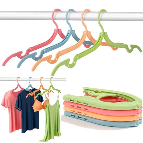 12-Piece Colorful Foldable Travel Hangers - Portable Space-Saving Design