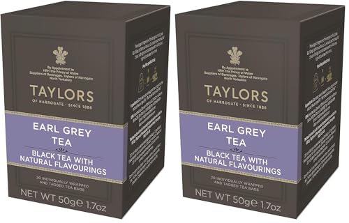Taylors of Harrogate Earl Grey Black Tea - 20 Individually Wrapped Bags (Pack of 2)