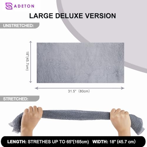 Adeton Authentic African Net Sponge Large Exfoliating Bath Cloth Gray
