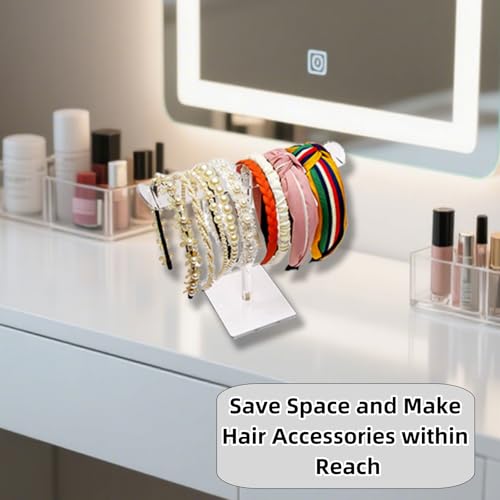 Acrylic Headband Holder Organizer for Women & Girls - Compact Display Stand