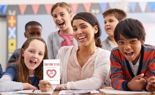 Teacher Valentine's Day Cards with Envelopes - 4x6 Appreciation Gifts