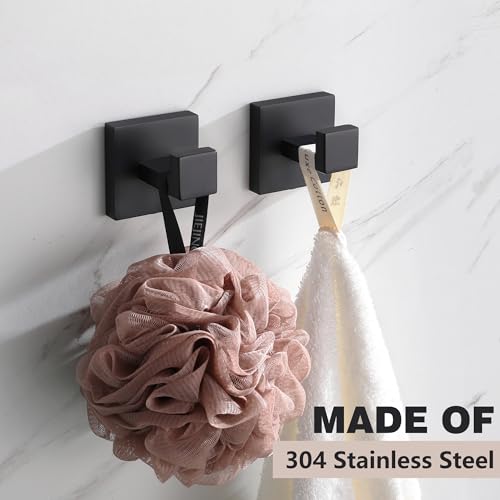 LANC Heavy Duty Matte Black Towel Hook - 1 Pack SUS304 Stainless Steel