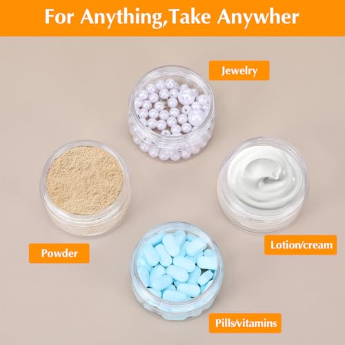 LXUEJIE 4 Pcs 1 oz Leak-Proof Travel Jars with Lids, Plastic Containers