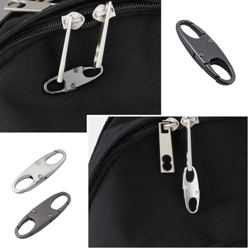 4PCS Zipper Clips Anti Theft - Double Opening Small S Carabiner Clip, Zipper Locks Anti Theft, Holding The Zipper Closed for Backpacks/Keychain/Luggage, Zipper Pull Replacement