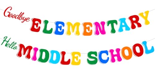 5th Grade Graduation Banner - Goodbye Elementary, Hello Middle School