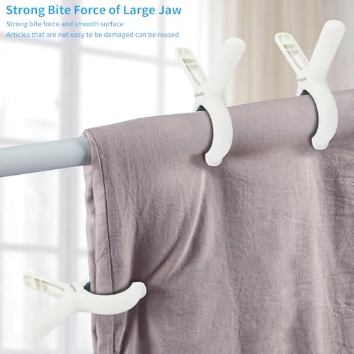 Large Beach Towel Clips for Chairs, 8 Pack Blue & Khaki - Non-Slip