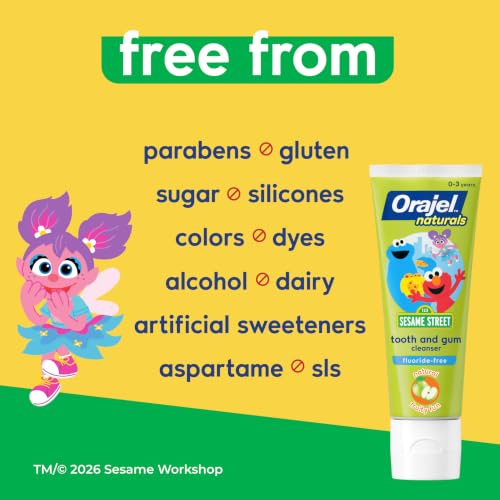 Orajel Baby Elmo Fluoride-Free Tooth & Gum Cleanser with Finger Brush