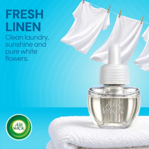 Air Wick Scented Oil Refill Twin Pack - Fresh Linen, Long-Lasting Home Fragrance, 2 x 0.67 Fl Oz