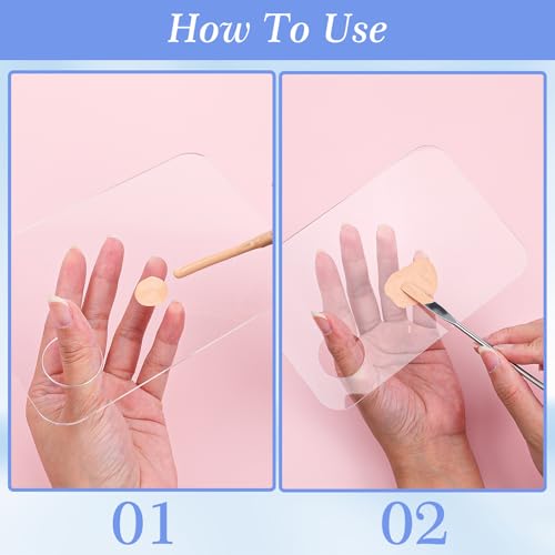 Thinp 2-Set Acrylic Makeup Mixing Palette and Foundation Spatula Tray
