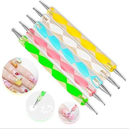 Goliton 5-Piece Nail Art Dotting Pen and Embossing Stylus Tool Set