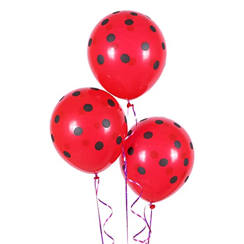 Biodegradable Black Polka Dot Latex Balloons - 11-Inch, 12-Pack