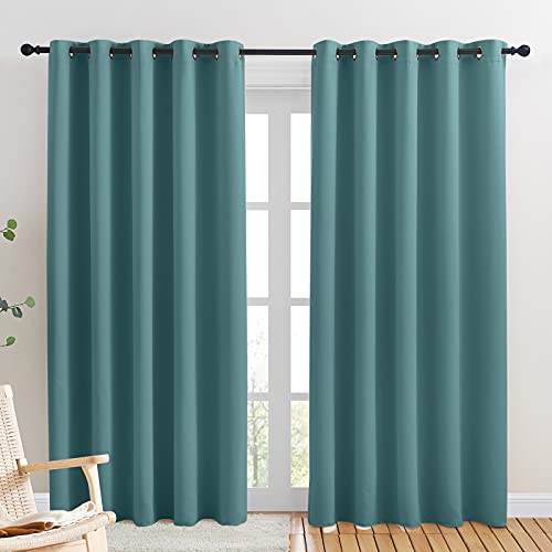 NICETOWN Sea Teal Blackout Curtain Panels - 70" x 84" (2 Pack)