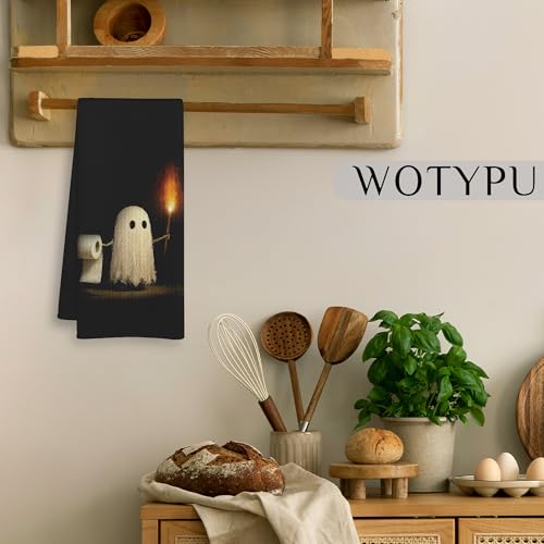 Ghost Halloween Hand Towel - 16x24 Inch Spooky Bathroom Decor