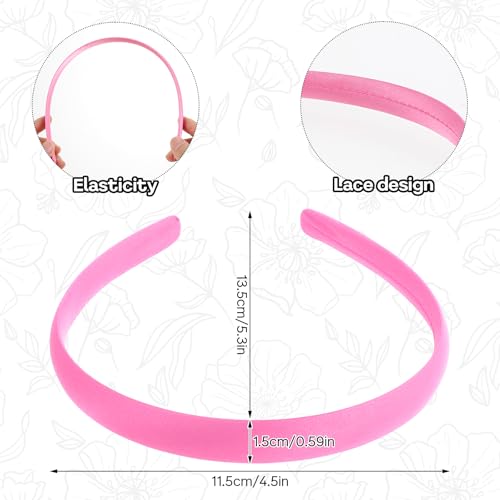 2Pcs Satin Wide Headbands for Women Girls Non-Slip Plain Hair Hoops