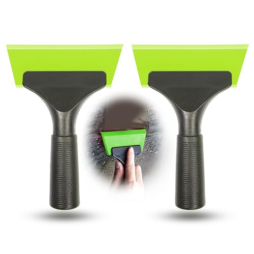 LEKAYIHU Green 2-Pack Small Silicone Car & Home Window Squeegee, Bathroom Mirror Scraper
