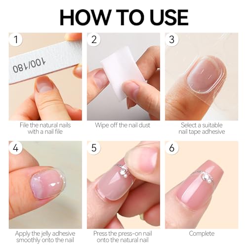 ESUOHYM Nail Adhesive Tabs 960 PCS Press On Nail Glue Stickers