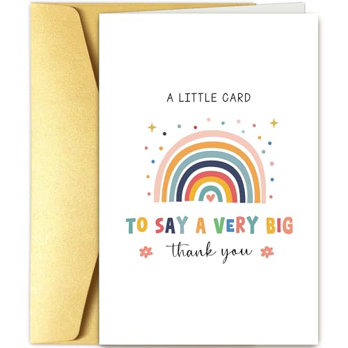 Goroar Cute Thank You Card with Rainbow Design - 5.3x8 Inches