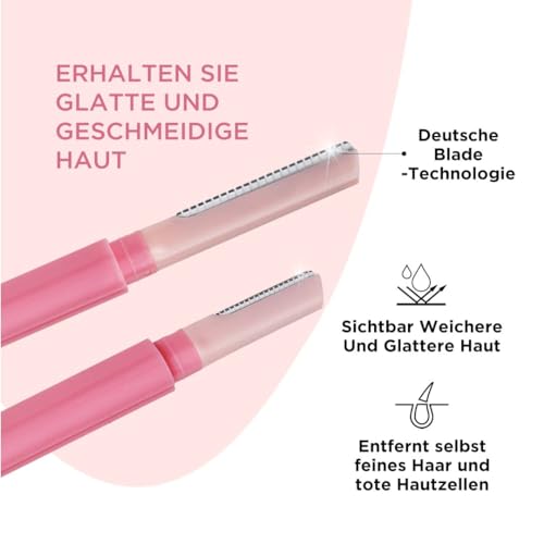 FURR Face Razor for Women - Dual Blade Dermaplaning Tool, 4 Pack
