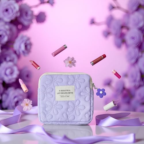 Tustao Purple Cosmetic Bag & Lipstick Holder Travel Pouch