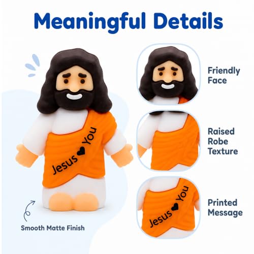 Mini Jesus Figurines Set - 60 Religious Pocket Figures for Easter, Baptism & Church Gifts