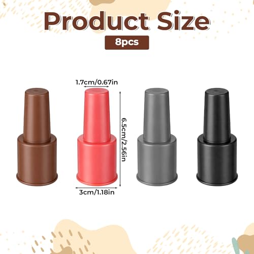 JJUNW Reusable Silicone Wine Stoppers - 8 Pcs in 4 Colors