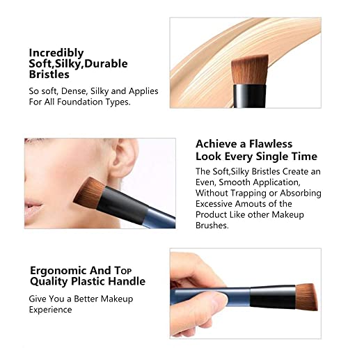 Flat Top Kabuki Foundation Brush for Liquid, Cream & Powder Makeup