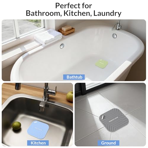 Green Nexus Silicone Shower Drain Cover - 3 Pack, 5.9" Odor & Bug Blocker