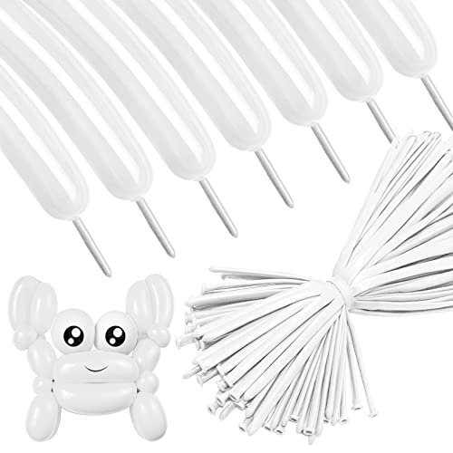 White Long Balloons 260 Pack for Party Decorations & Balloon Art - Variation of White Balloon
