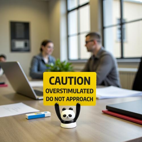 Funny Office Desk Sign Set A with 5 Animal Holders & Quotes