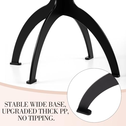 Portable Foldable Wig Stand with Dust Bag 13.8 Inch Black