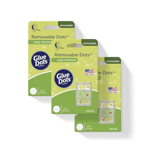 Glue Dots Removable Double-Sided Adhesive Dots, 3 Pack (600 Total)