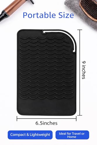 UNITEDIFY Heat Resistant Silicone Mat for Curling Iron & Flat Iron, 9x6.5"