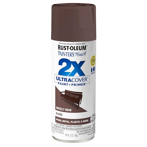 Rust-Oleum Painter's Touch 2X Gloss Spray Paint, Grizzly Bear, 12 oz