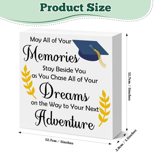 Inspirational Graduation Wooden Box Sign Keepsake for College High School