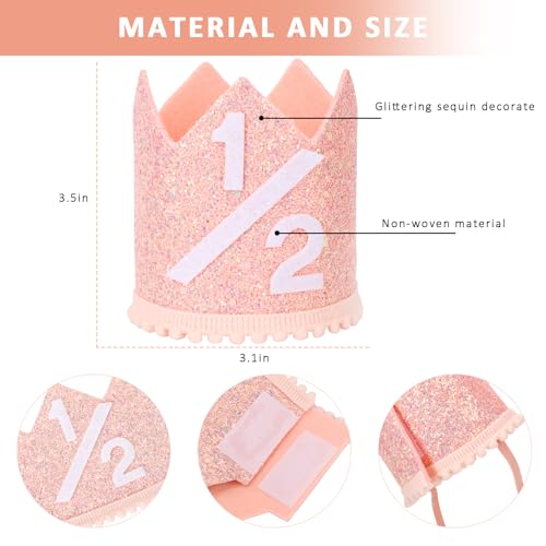 Rose Gold Birthday Glitter Crown Hat for Baby Party Photo Props