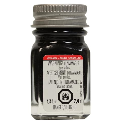 Testors Enamel Paint 0.25 Oz - Flat Black for Art & Crafts