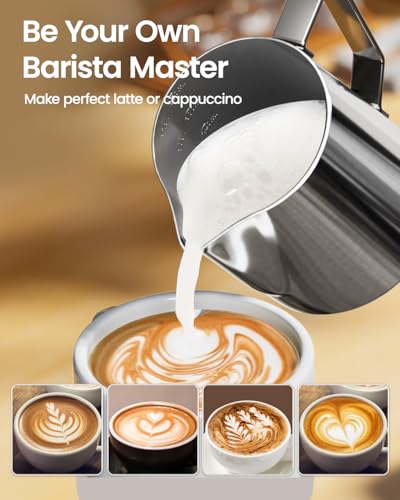Maestri House 12oz Milk Frothing Pitcher with Latte Art Pen