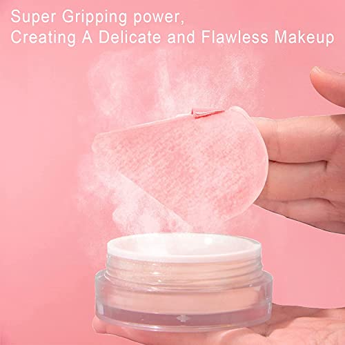 EVAOUXIU Triangle Powder Puff Set - Soft Velour Makeup Sponge for Foundation & Setting Powder, Pink (2 Pcs)