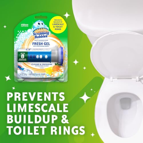 Scrubbing Bubbles Fresh Gel Toilet Bowl Cleaning Stamps, Citrus, 2-Pack