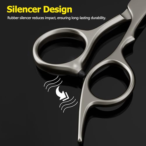 Kootinn 6-Inch Professional Hair Thinning Scissors Black Stainless Steel Barber Shears