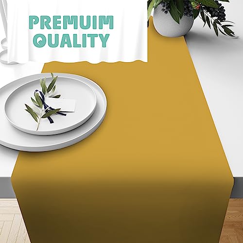 Gold Table Runner - 1320" x 14" Rectangular Disposable Plastic Cover - Party Decor
